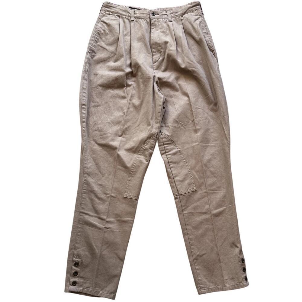 VTG Eddie Bauer Women's Khaki Chino Pants Size 14 Pleated